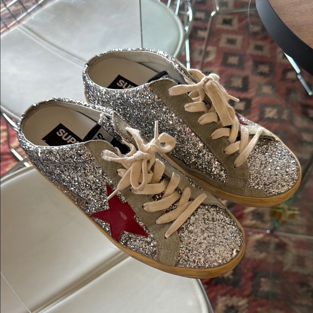 Golden Goose Superstar Sabot Glitter Slide